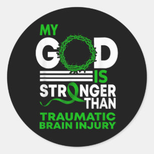 Sticker Rond Mon Dieu Plus Fort Que La Blessure Traumatique Du