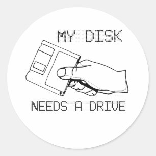STICKER ROND MON DISQUE A BESOIN D'UN LECTEUR