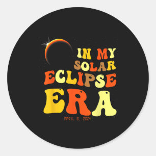 Sticker Rond Mon Éclipse Solaire 8 avril Total Éclipse Solaire
