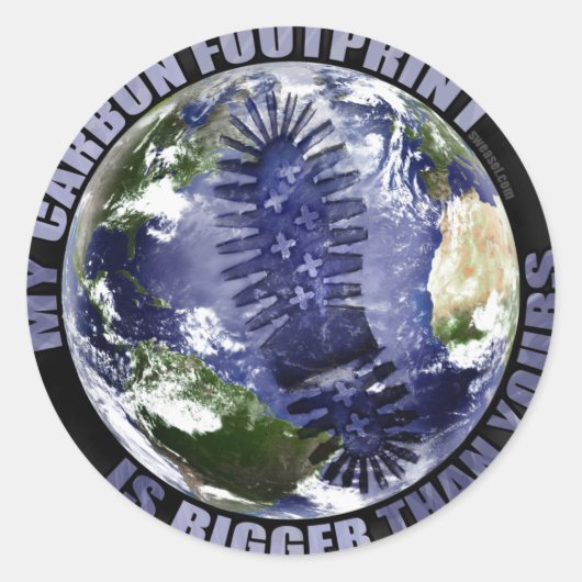 Sticker Rond Mon empreinte carbone est plus grande que la vôtre (Devant)