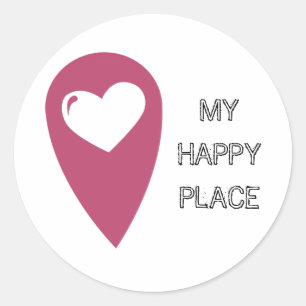 Sticker Rond Mon endroit heureux