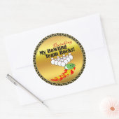 Sticker Rond Mon équipe de bowling/buveur roche (Enveloppe)