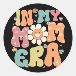 Sticker Rond Mon ère maman Retro Super Mama Femmes Fête des mèr