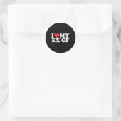 Sticker Rond Mon Ex Gf J'Aime Mon Ex Ami (Sac)
