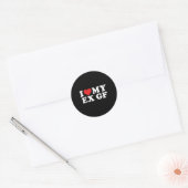 Sticker Rond Mon Ex Gf J'Aime Mon Ex Ami (Enveloppe)