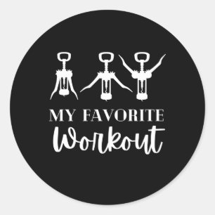 Sticker Rond Mon exercice préféré Vin Exercice Corkvis Joke