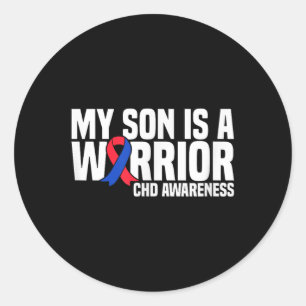 Sticker Rond Mon Fils Est Un Guerrier Chd Maladie Cardiaque Con