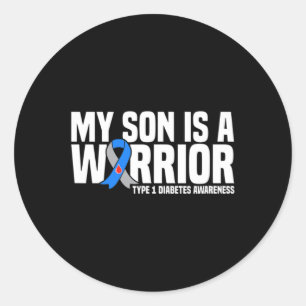 Sticker Rond Mon fils est un guerrier Type 1 Sensibilisation au