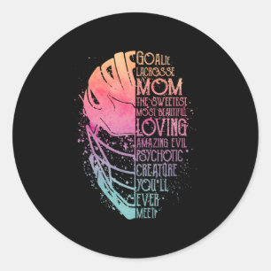 Sticker Rond Mon gardien favori M'Appelle Maman Goalie Lacrosse