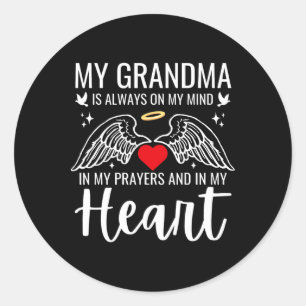 Sticker Rond Mon grand-mère gardien Angel Heaven Memorial Lot M