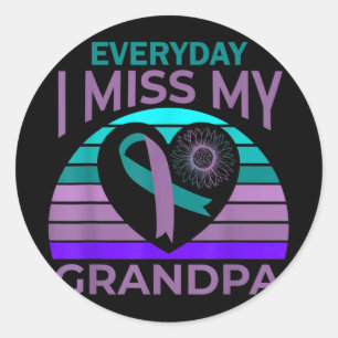 Sticker Rond Mon grand-père, mon grand-père, sensibilisation au