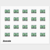 Sticker Rond "Mon Herbe Est Bleue" (Feuille)