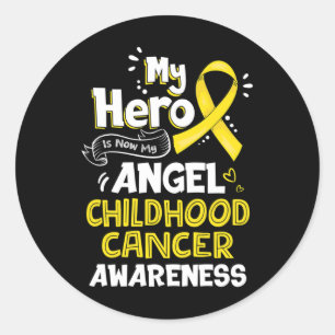Sticker Rond Mon Héros est maintenant mon Ange Sensibilisation 