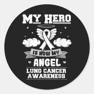 Sticker Rond Mon Héros Est Maintenant Mon Ange Sensibilisation