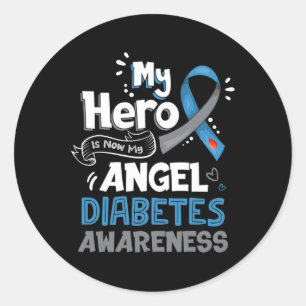 Sticker Rond Mon Héros Est Maintenant Mon Angel T1D Sensibilisa