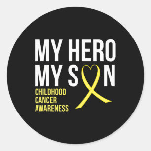 Sticker Rond Mon héros Mon fils Sensibilisation au cancer de l'