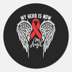 Sticker Rond Mon héros - Sickcell Anemia Soutien de sensibilisa