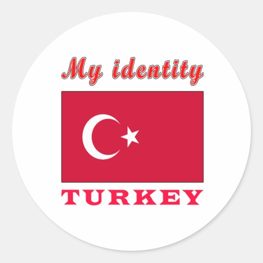 Sticker Rond Mon identité Turquie (Devant)