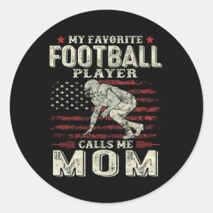 Sticker Rond Mon Joueur De Football Favori M'Appelle Maman Us D