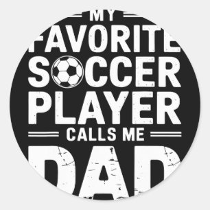 Sticker Rond Mon Joueur De Football Favori M'appelle Papa