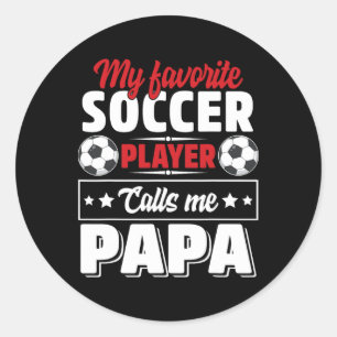 Sticker Rond Mon Joueur De Football Favori M'appelle Papa Fête