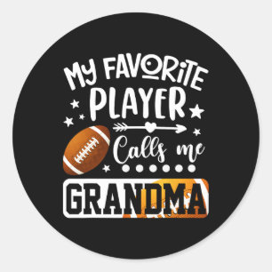 Sticker Rond Mon joueur de football préféré m'appelle grand-mèr