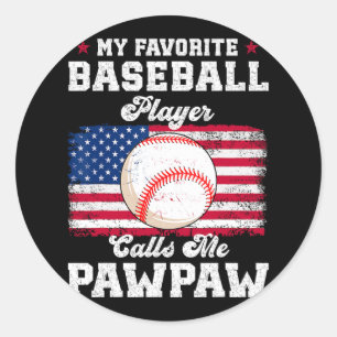 Sticker Rond Mon Joueur favori Bysebyll M'Appelle Pawpaw Flag F