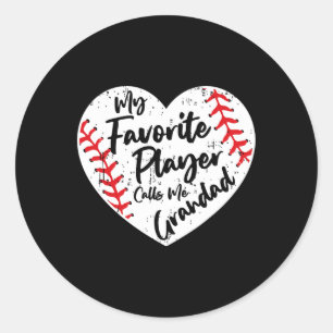 Sticker Rond Mon Joueur Favori M'Appelle Grand Baseball