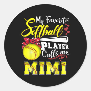 Sticker Rond Mon Joueur Softll Préféré M'Appelle Mimi Tee Mothe