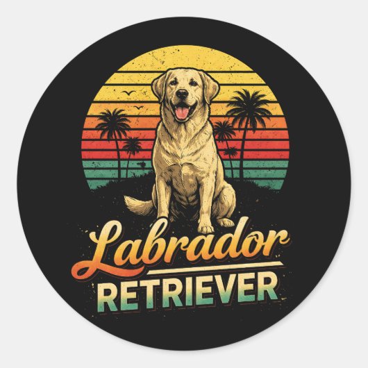 Sticker Rond Mon Labrador Retriever (Devant)