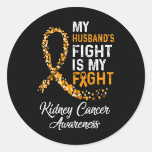 Sticker Rond Mon Mari Combat Mon Lutte Contre Le Cancer Du Rein