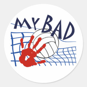 Sticker Rond Mon mauvais réseau de volley-ball