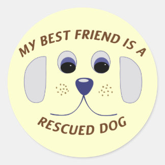 Sticker Rond Mon meilleur ami est un chien Secouru