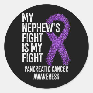 Sticker Rond Mon Nephew's Fight Is My Fight Pancreatic Cancer A
