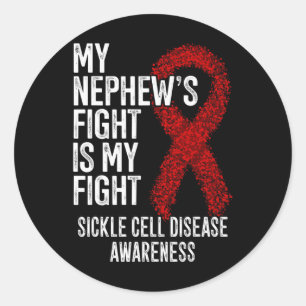 Sticker Rond Mon Nephew's Fight Is My Fight Sickle Cell Disease