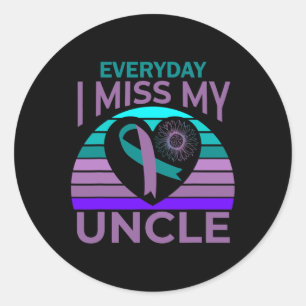 Sticker Rond Mon Oncle Coeur Tournesol Suicide Sensibilisation