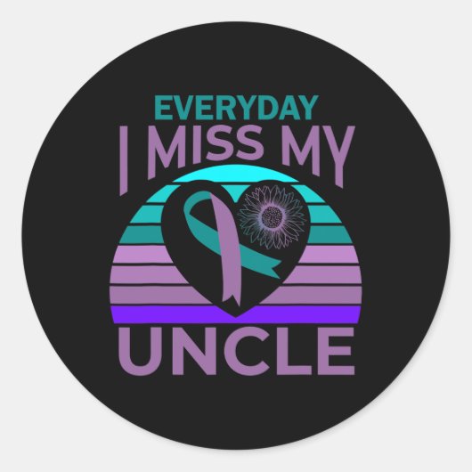 Sticker Rond Mon Oncle Coeur Tournesol Suicide Sensibilisation (Devant)