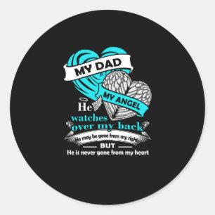 Sticker Rond Mon papa Mon ange T Chemise - en mémoire d'amour 