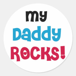 Sticker Rond Mon papa Rocks