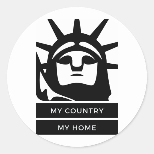 Sticker Rond Mon pays Ma maison (Devant)