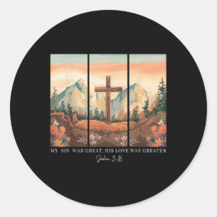 Sticker Rond Mon Péché Était Grand Son Amour Était Grand Jean 3