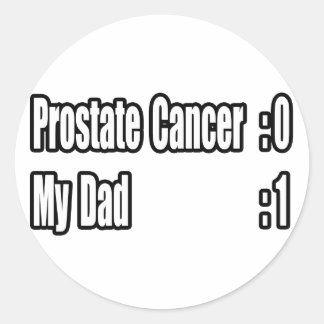 Sticker Rond Mon père bat le cancer de la prostate (tableau de