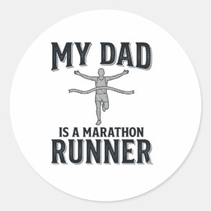 Sticker Rond Mon père est un coureur de marathon Vintage Shirt