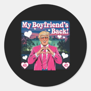 Sticker Rond Mon petit ami Trump Ck Saint Valentin Rose 45 47