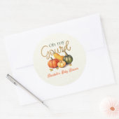 Sticker Rond Mon Petit Baby shower Citrouille Gourd (Enveloppe)