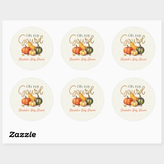 Sticker Rond Mon Petit Baby shower Citrouille Gourd (Feuille)