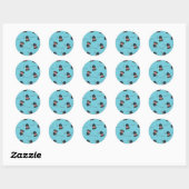 Sticker Rond Mon Petit Chou Chou Noir Poodé Chiot (Feuille)