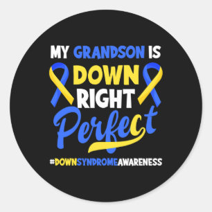 Sticker Rond Mon Petit-Fils Est À Droite Parfait Syndrome À Bas