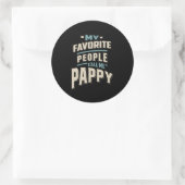 Sticker Rond Mon Peuple Préféré M'Appelle Pappy - Père Grand-Pè (Sac)