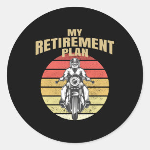 Sticker Rond Mon plan de retraite moto